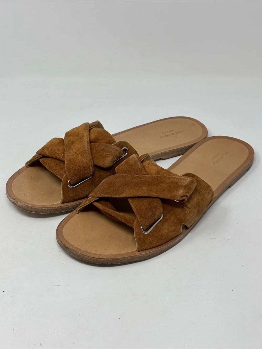 Rag & Bone nora slides sandals suede tan size 38 (8)